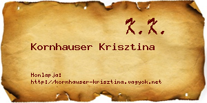 Kornhauser Krisztina névjegykártya